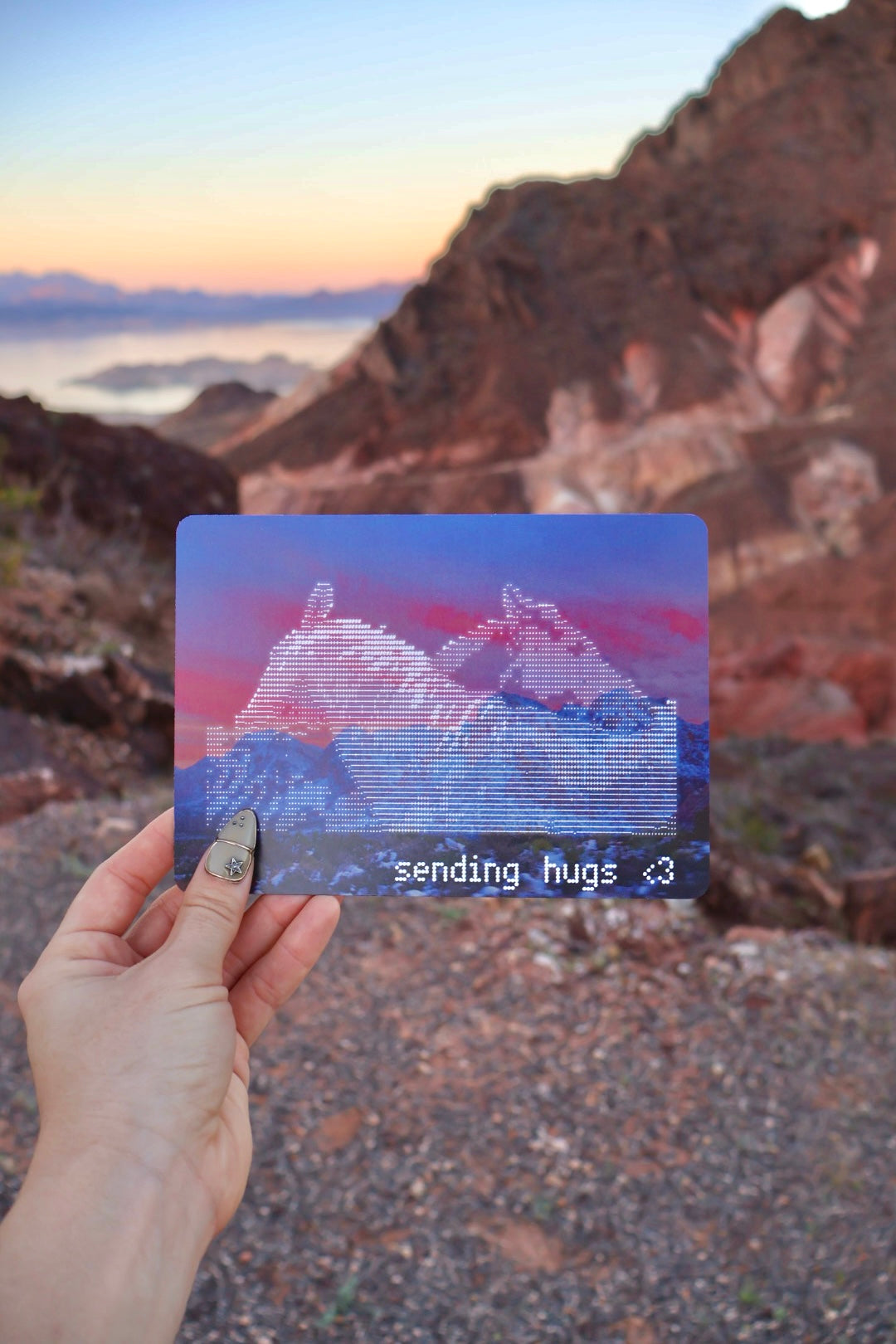 Sending Hugs Postcard (7 x 5 in)