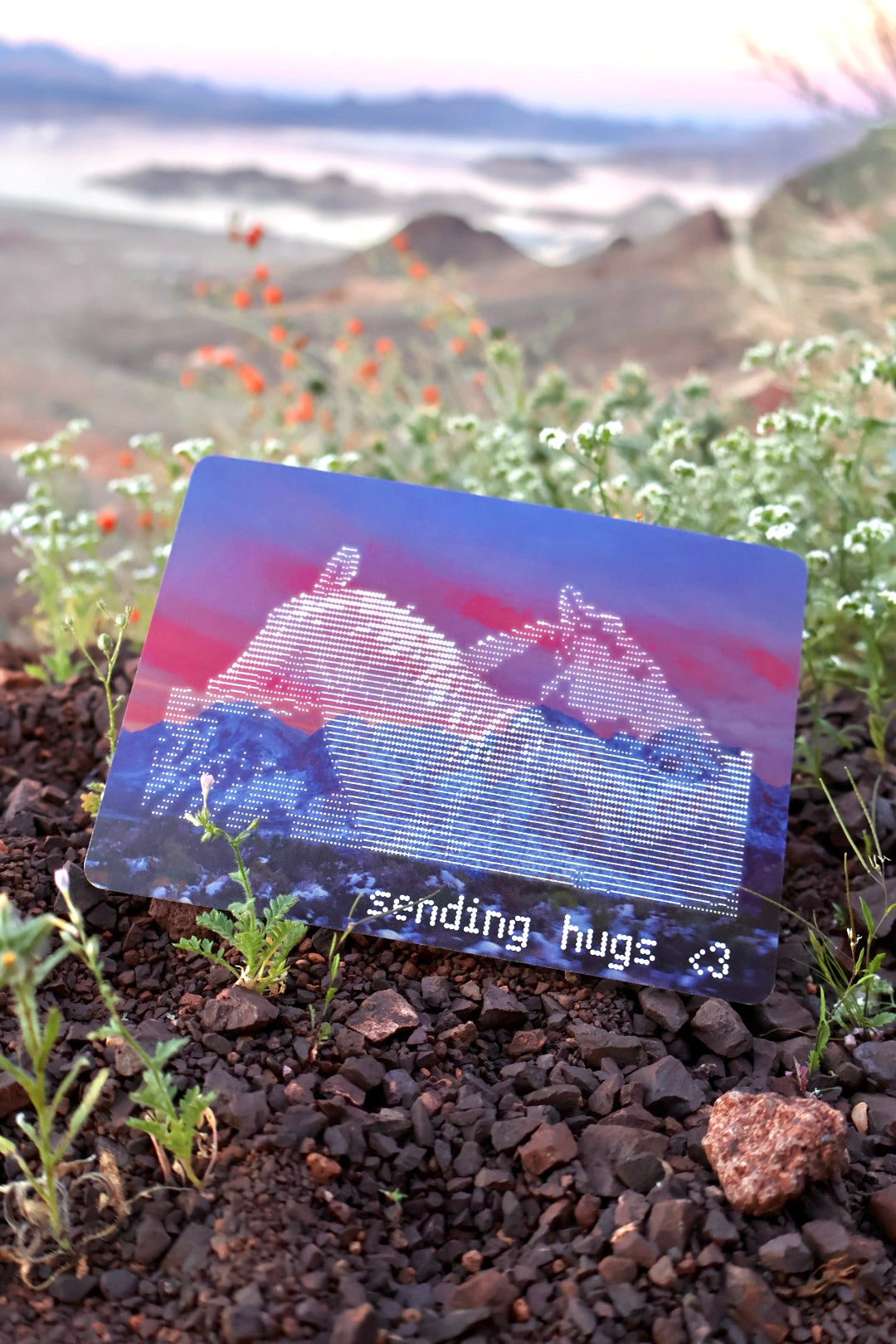 Sending Hugs Postcard (7 x 5 in)