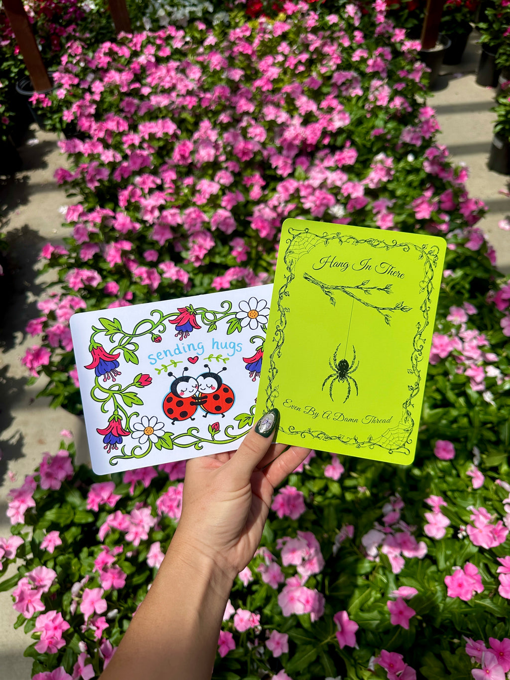 Sending Hugs Ladybug Postcard (7 x 5 in)