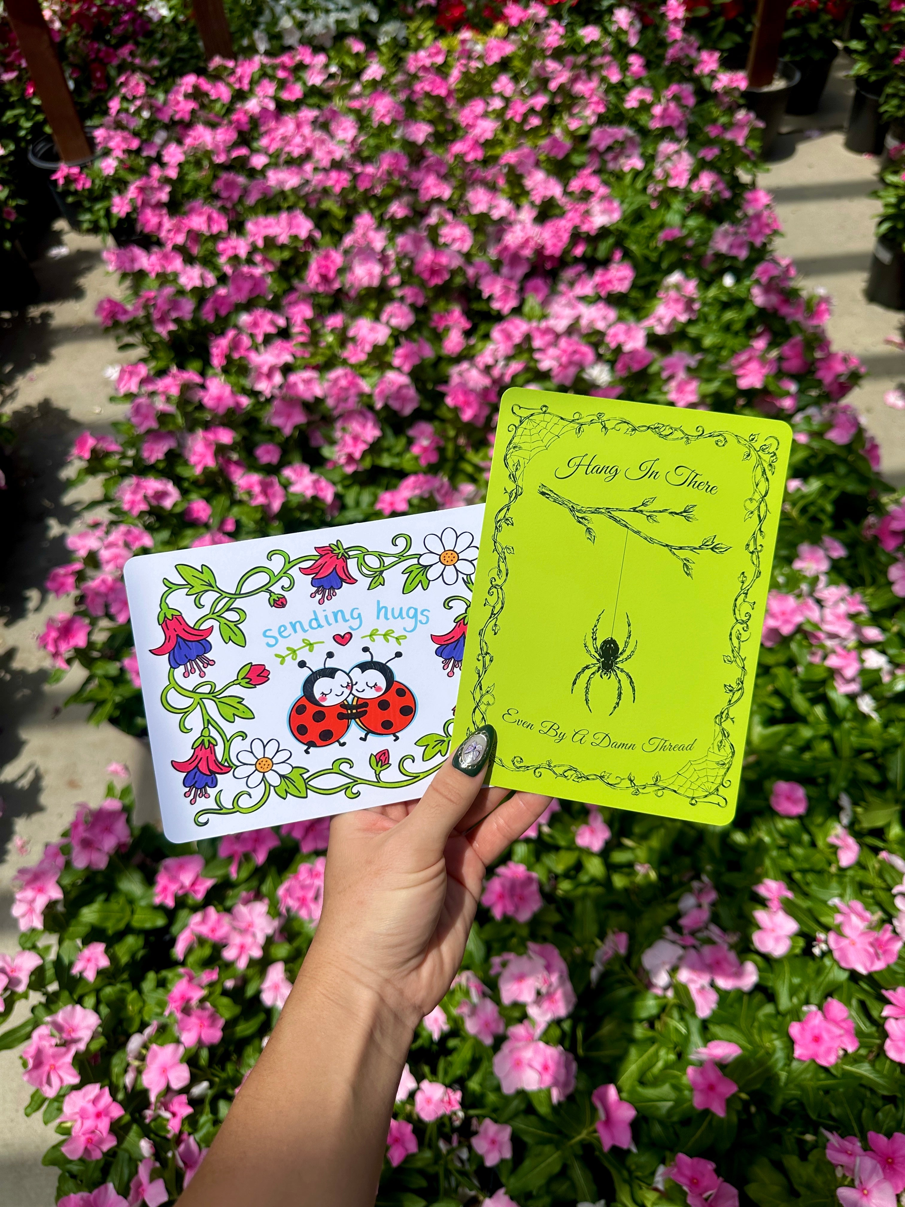 Sending Hugs Ladybug Postcard (7 x 5 in)