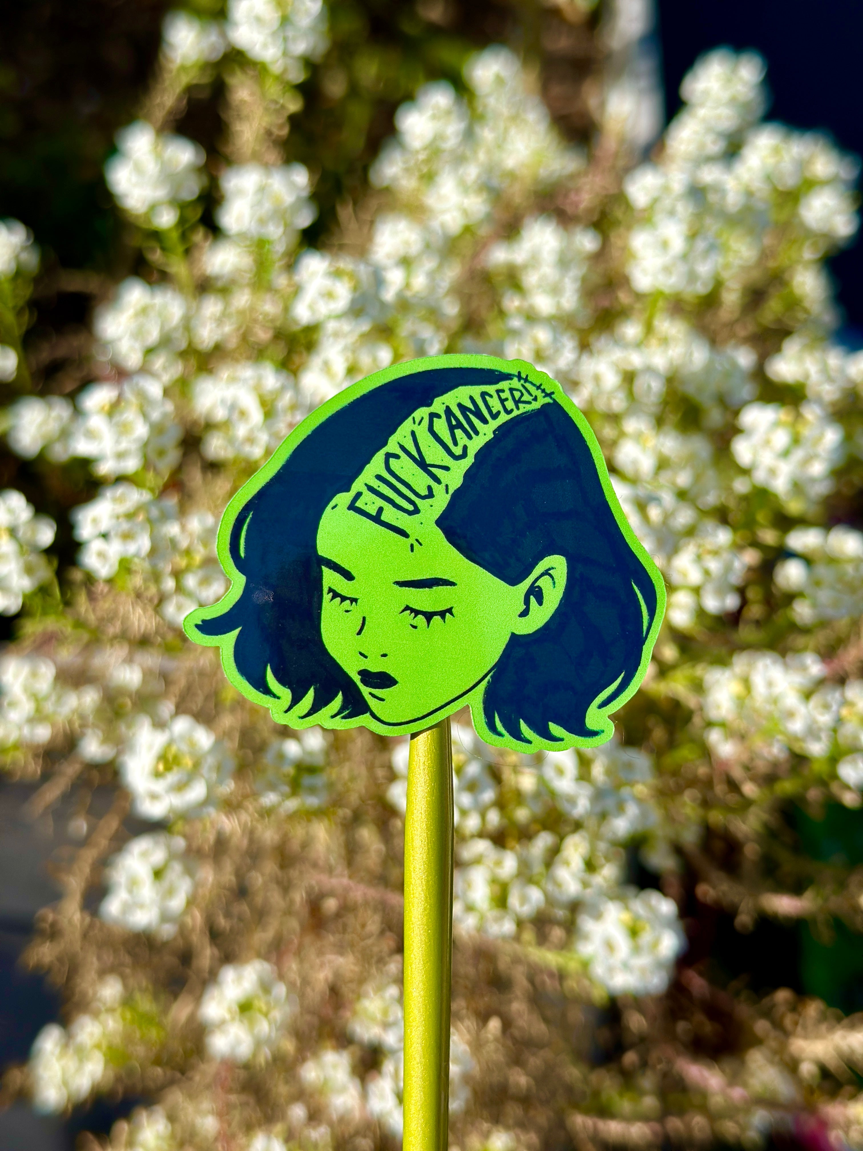 Shaved Babe Green Sticker