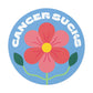 Cancer Sucks Flower Blue Round Vinyl Stickers