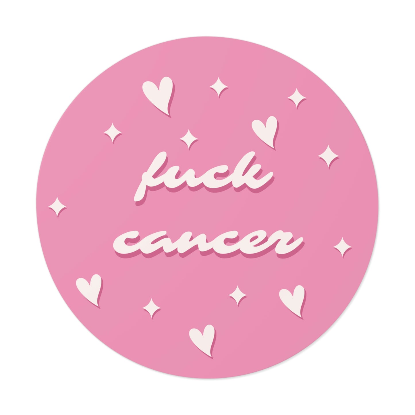 F*ck Cancer <3 Pink Round Vinyl Stickers