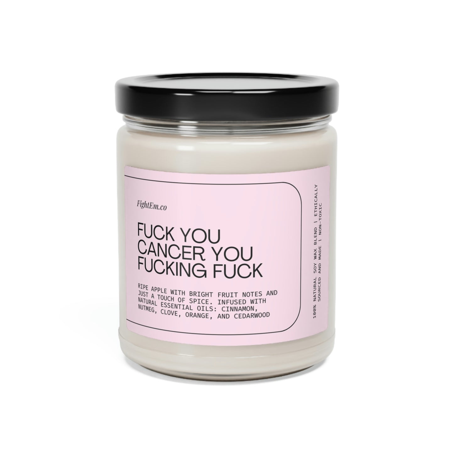F*ck You Cancer Scented Soy Candle 9oz 100% Natural Soy Wax Blend