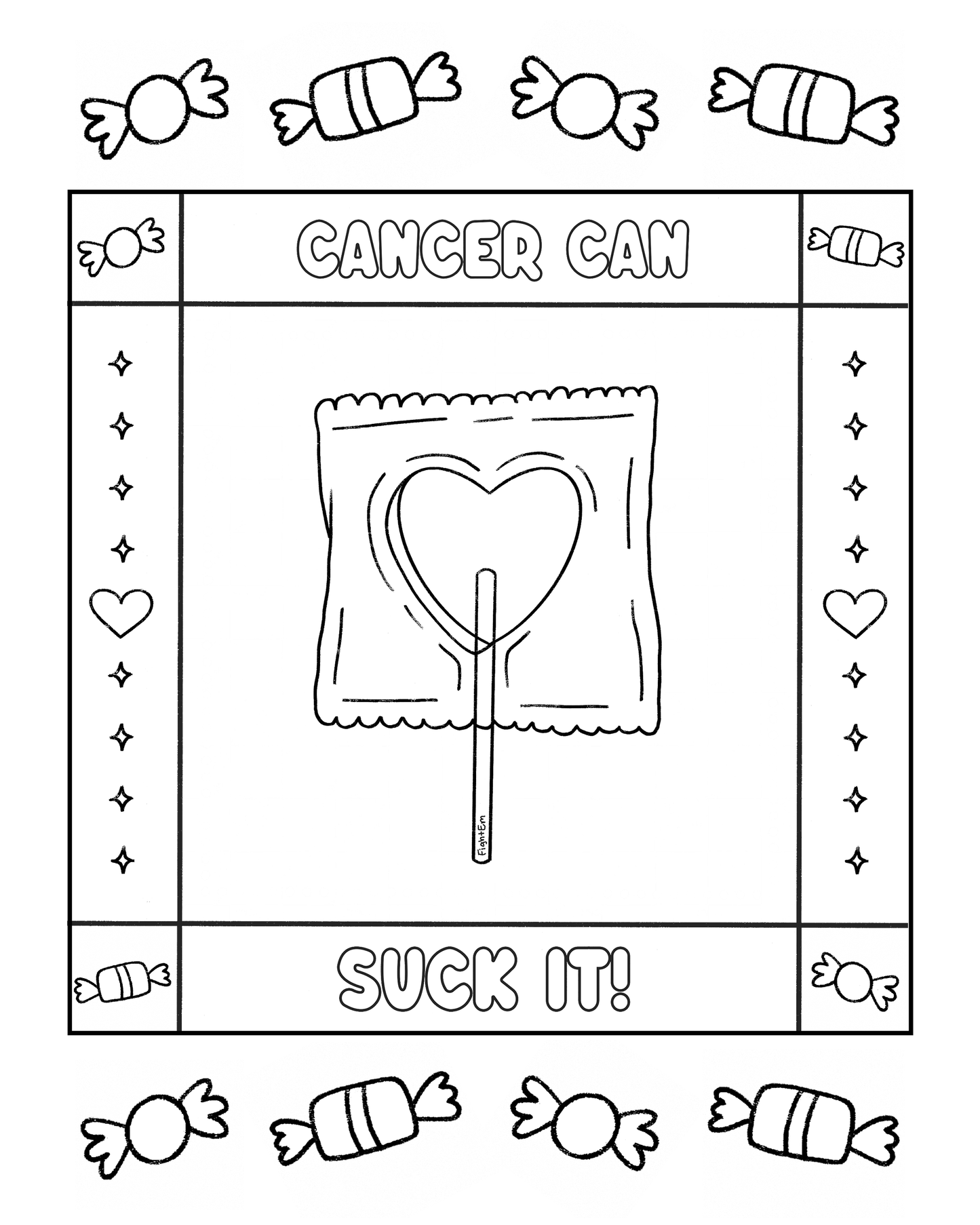 Cancer Can Suck It Coloring Page